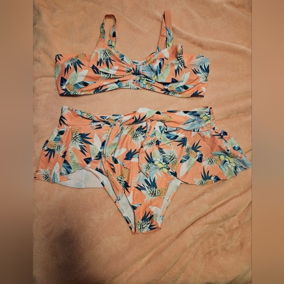 🩷5/$25🩷 Tropical Bow Bikini, Plus Size 3X - Picture 12 of 15